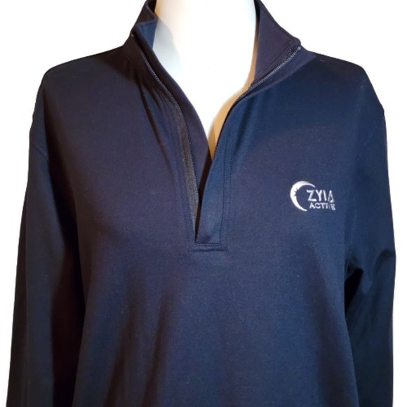 New Zyia Active Mens Navy 1/4 Zip Pullover Shirt Size Medium - Picture 8 of 8